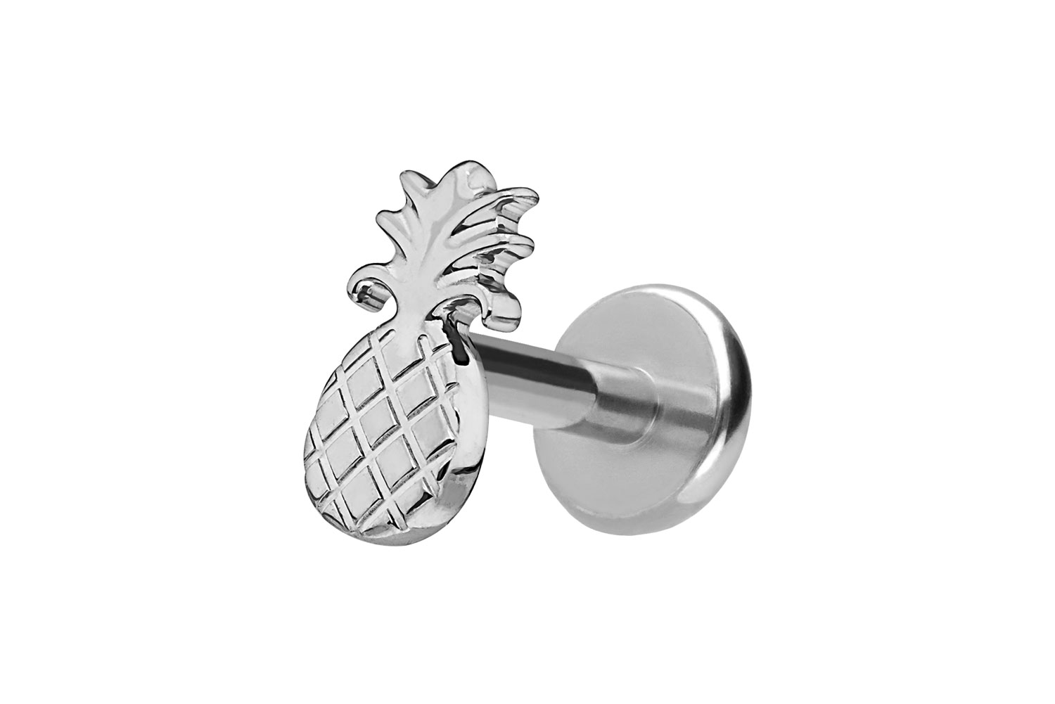 Titan Labret Piercing mit Push Fit ANANAS